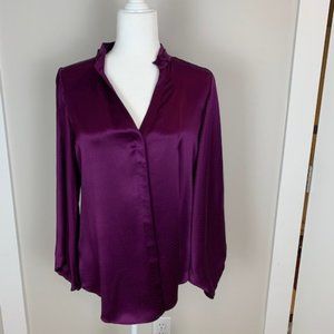 Diane von Furstenberg Magenta Silk Blouse Size 12